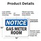 Signmission Gas Meter Room, 14 in W x Rectangle, Plastic OS-2PACK-NS-P-1014-L-13012 - alternate 4